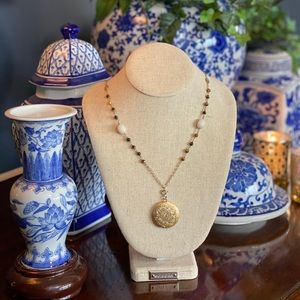 Vintage meets bohemian long locket necklace